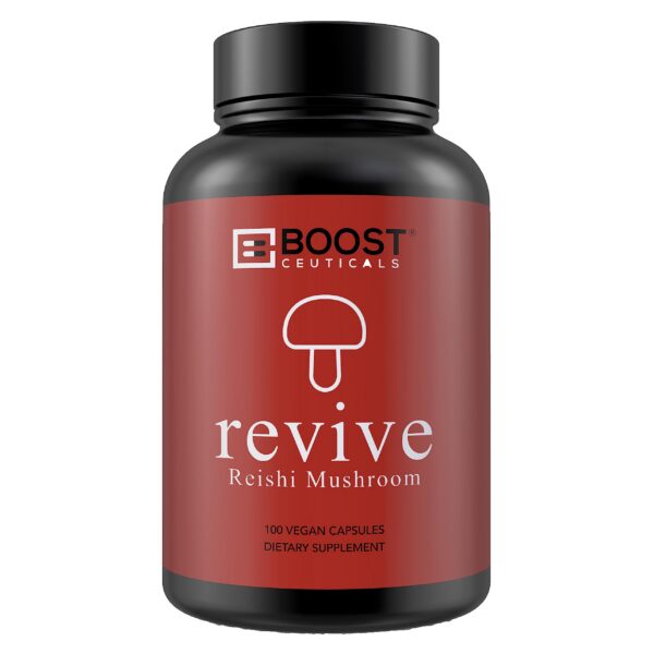 Cápsulas de hongo reishi BoostCeuticals suplemento vegano