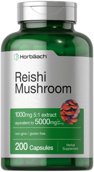 Cápsulas hongo reishi Horbäach sin gluten y sin ogm 200 unidades