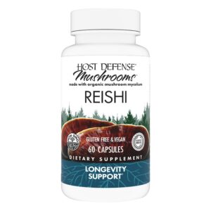 Cápsulas de hongo Reishi Host Defense para salud inmune