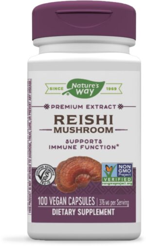 Version 1.0.0 Cápsulas de hongo Reishi Nature’s Way para apoyo inmunológico