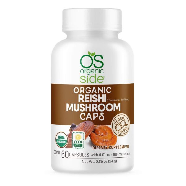 Cápsulas veganas de hongo reishi orgánico para apoyo inmunológico