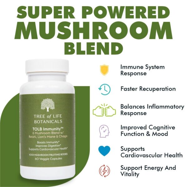 Cápsulas de hongos para inmunidad y digestión