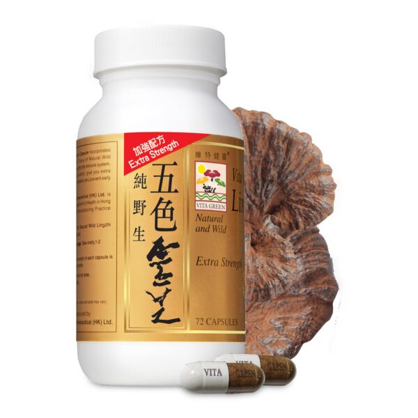 Cápsulas de hongos reishi Vita Green para energía y sistema inmunológico