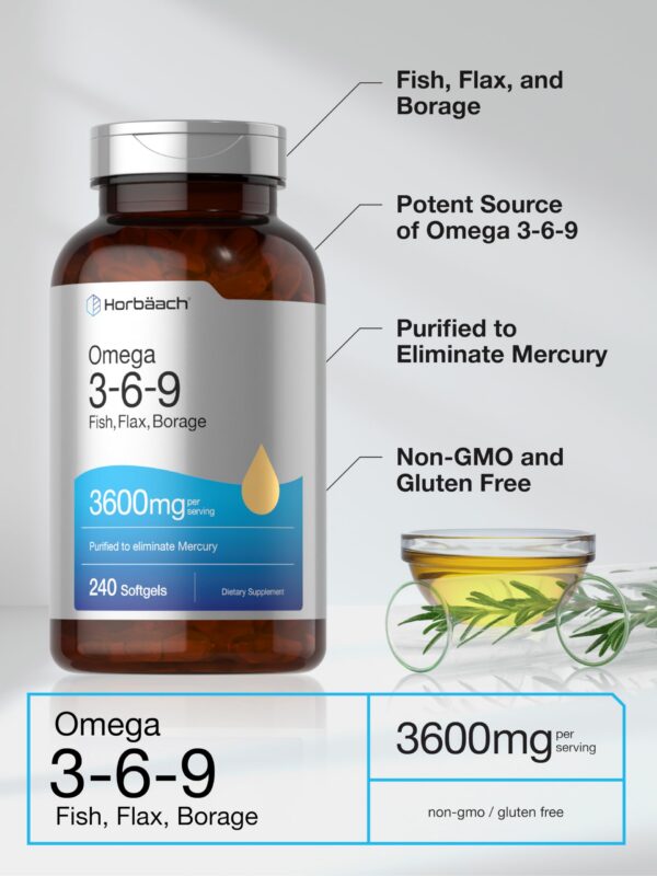 Cápsulas Horbäach Omega 3-6-9 para nutrición diaria