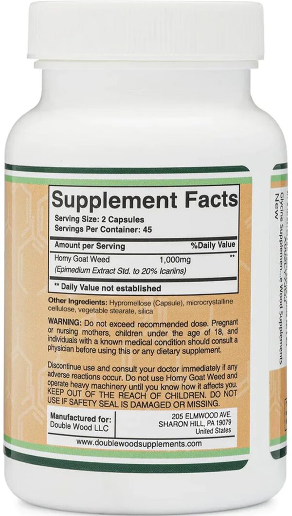 Cápsulas Horny Goat Weed 1000mg con 20% icariinas