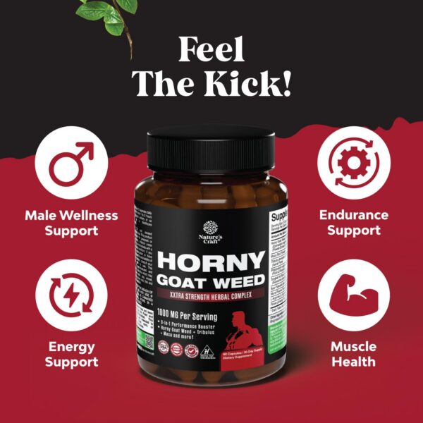 Cápsulas Horny Goat Weed con extractos naturales para hombres