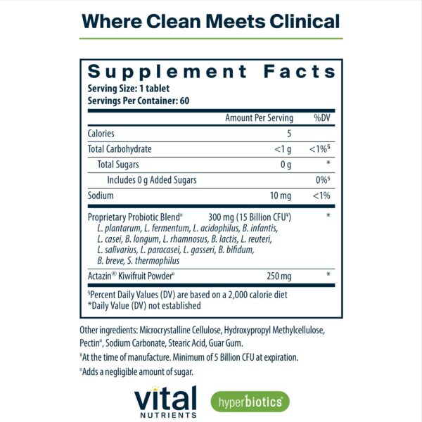 Detalle de cápsulas probióticas Hyperbiotics Pro-15