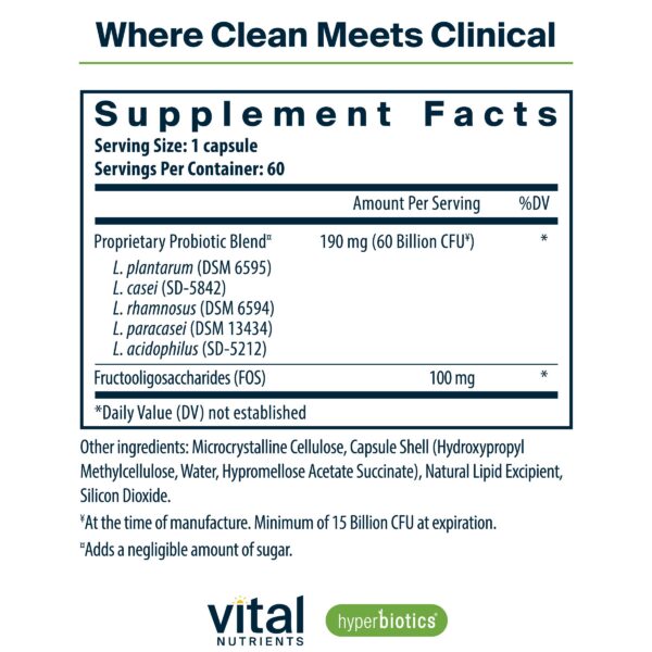 Cápsulas de Hyperbiotics para salud digestiva y soporte inmune