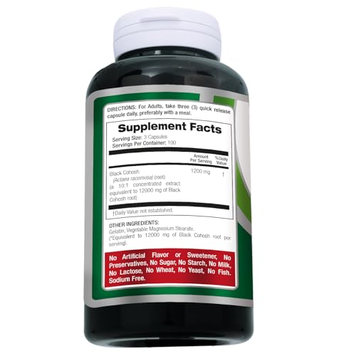 Cápsulas individuales de cohosh negro para bienestar femenino