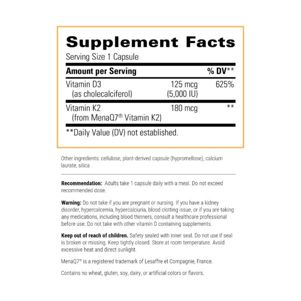Cápsulas integrative therapeutics k2+d3 para salud huesos y corazón
