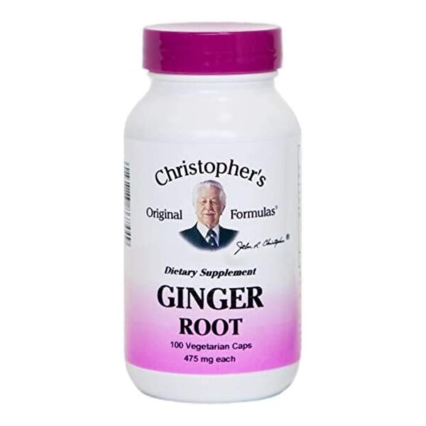 Cápsulas de jengibre Dr. Christopher frasco 100 cápsulas vegetales