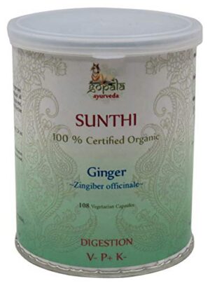 Cápsulas de jengibre orgánico SUNTHI paquete frontal