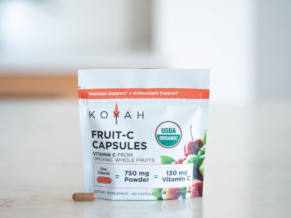 Cápsulas KOYAH Fruit-C vitamina c con mezcla de frutas orgánicas