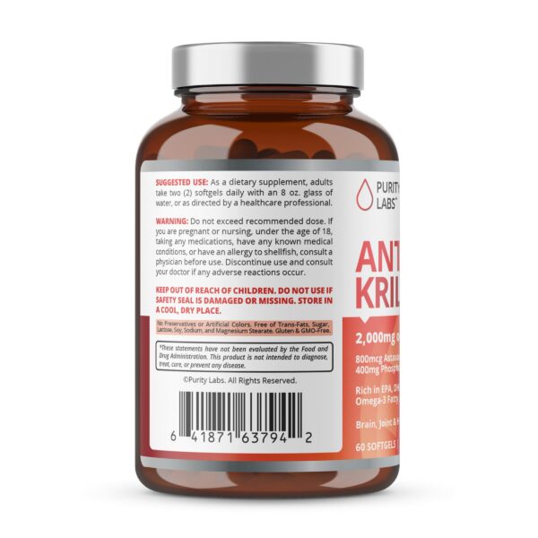 Cápsulas blandas de krill oil Purity Labs