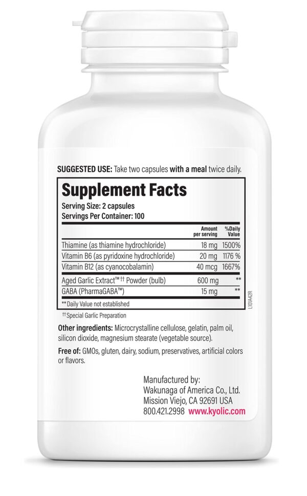 Cápsulas Kyolic extracto ajo natural sin olor