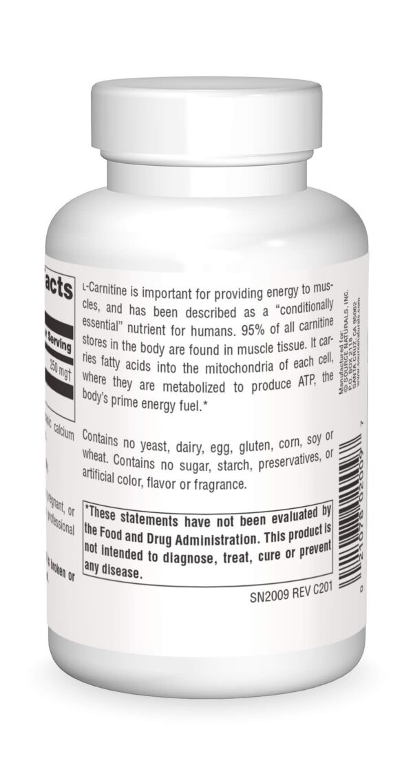 Cápsulas de L-Carnitina para energía y metabolismo Source Naturals