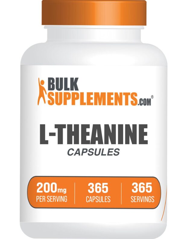 Cápsulas de L-Teanina 200mg en envase de BulkSupplements