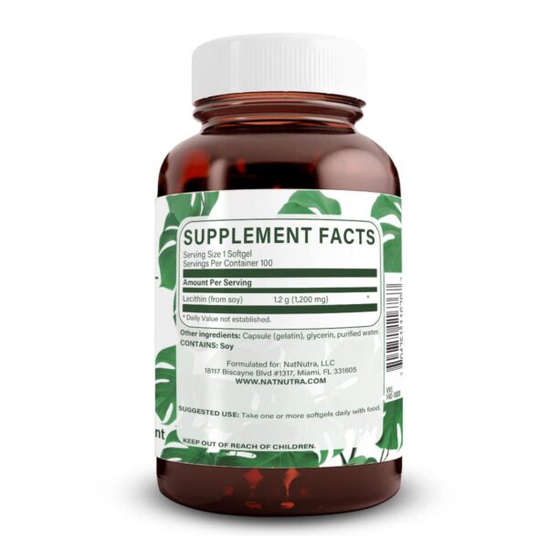 Cápsulas blandas de Natural Nutra lecitina de soja 1200 mg