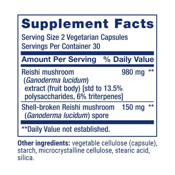 Cápsulas Life Extension extracto seta Reishi para salud inmunológica