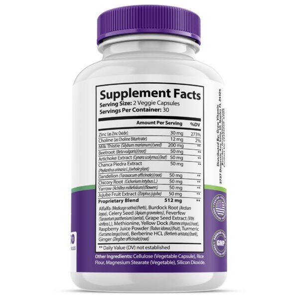 Cápsulas limpieza hígado salud Grow Vitamin lado