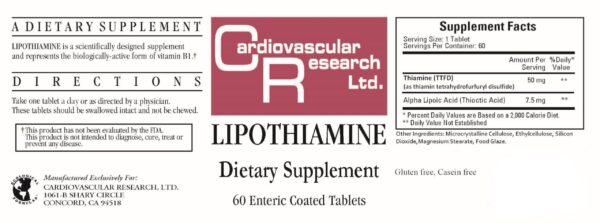 Version 1.0.0 Cápsulas Lipothiamine B1