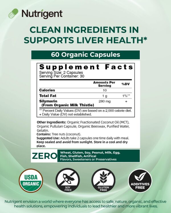 Cápsulas líquidas orgánicas para soporte hepático Nutrigent
