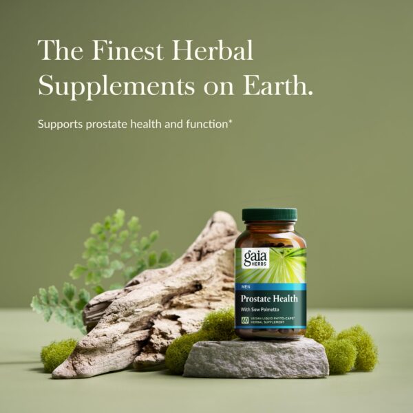 Cápsulas líquidas veganas Gaia Herbs salud prostática