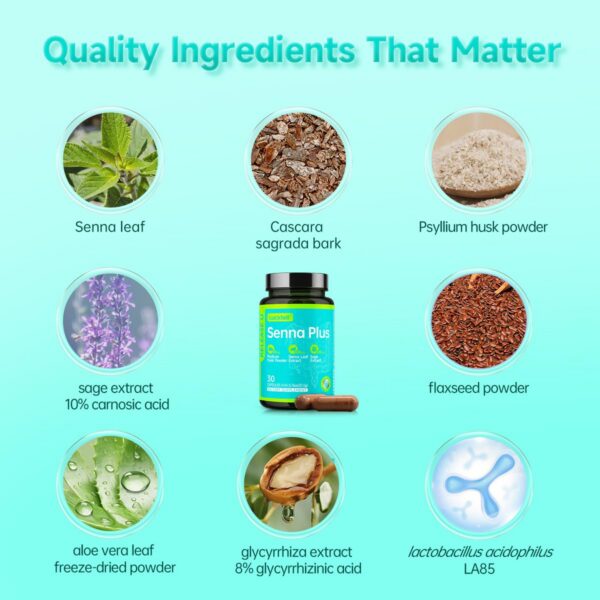 Cápsulas LuckTell Senna Plus detox para hombres y mujeres