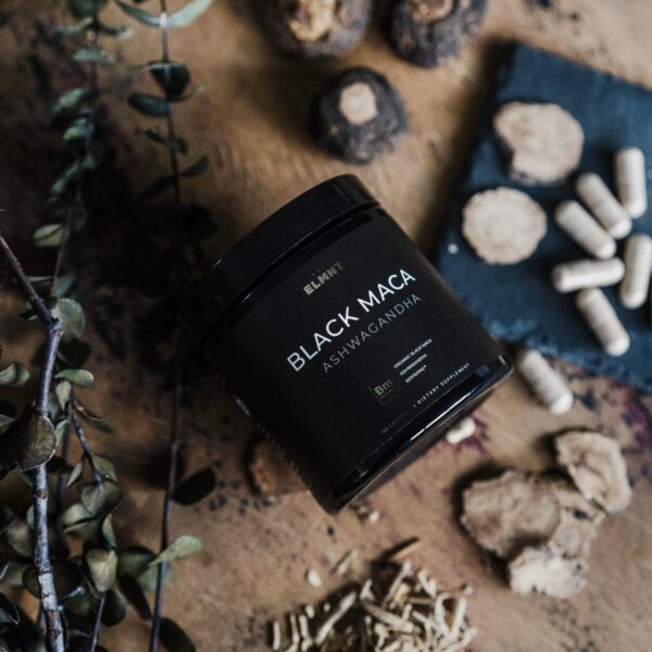 Cápsulas maca negra y ashwagandha para energía masculina