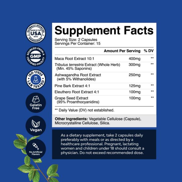 Cápsulas de maca negra en envase