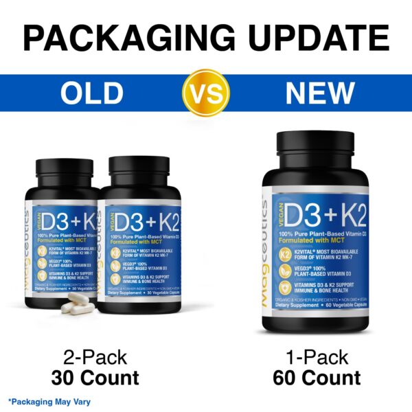 Cápsulas Magceutics vitamina D3 K2 veganas y orgánicas