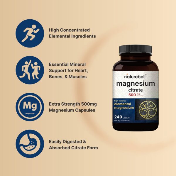 Cápsulas de magnesio extra fuerza para salud general