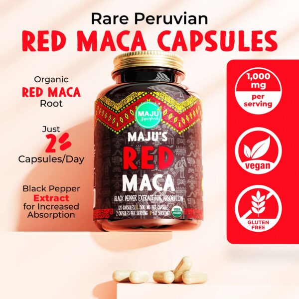 Cápsulas Maju Superfoods en primer plano