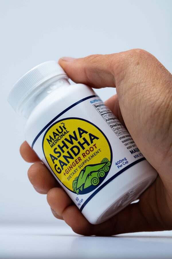 Cápsulas Maui Medicinal Herbs Ashwagandha con Jengibre