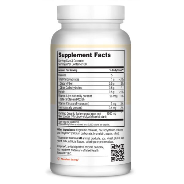 Cápsulas Maxi Health jugo puro de pasto de cebada antioxidante