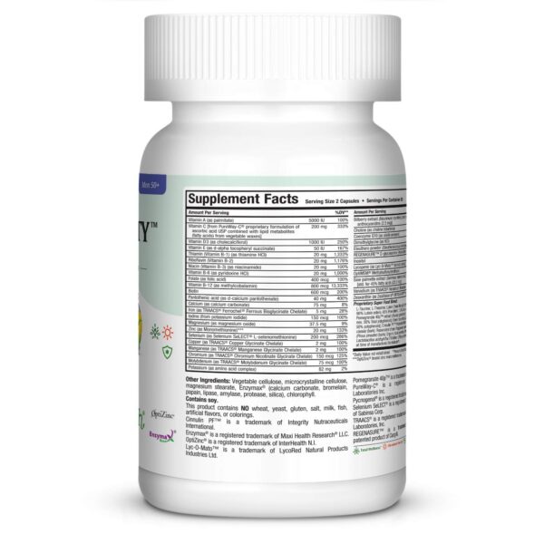 Cápsulas de Maxi Health Longevity mostradas cerca