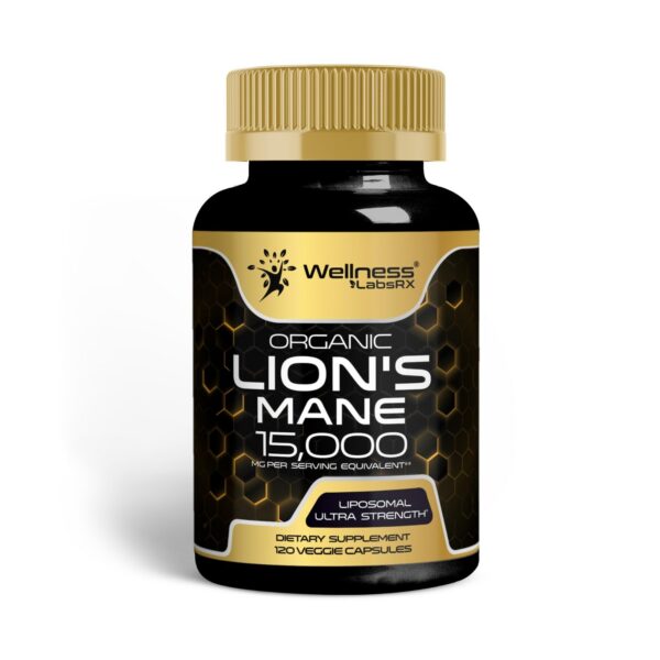 Cápsulas de melena de león orgánicas WellnessLabsRx paquete de 120