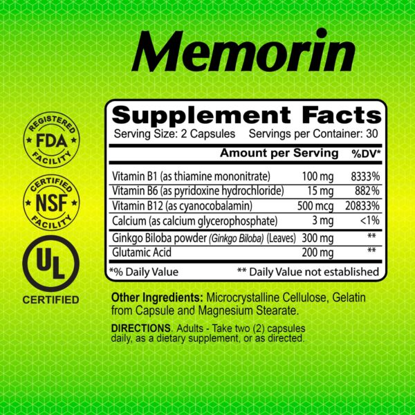 Version 1.0.0 Cápsulas de Memorin ALFA VITAMINS para salud cerebral