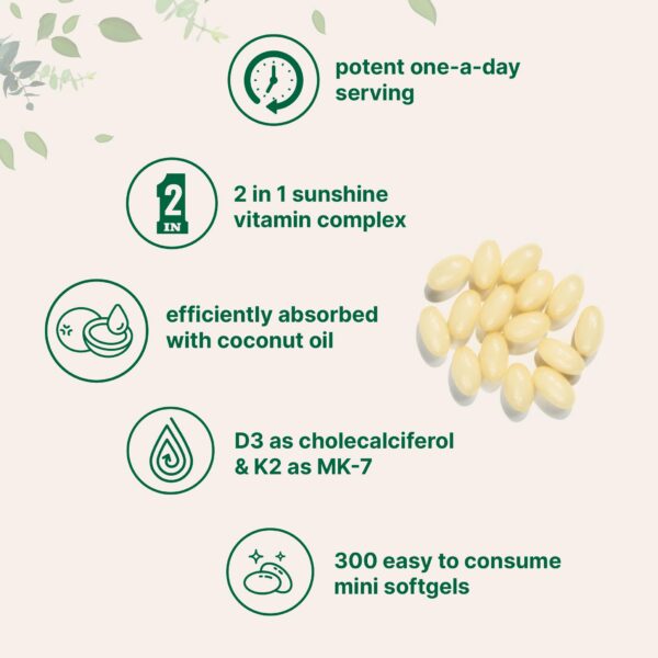 Cápsulas mini con aceite de coco vírgen Micro Ingredients vitamina D y K