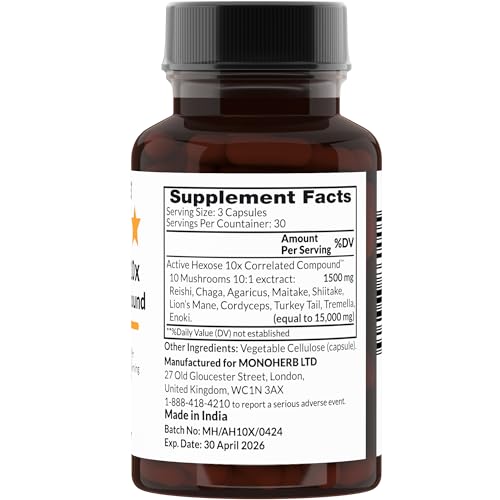 Cápsulas MONOHERB Active Hexose 10x en mano