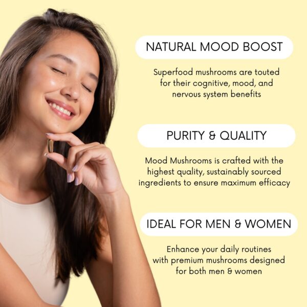 Cápsulas Mood Mushrooms para alivio del estrés y bienestar emocional