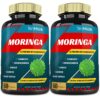 Frascos de cápsulas de moringa y cúrcuma Tenmido para energía y salud