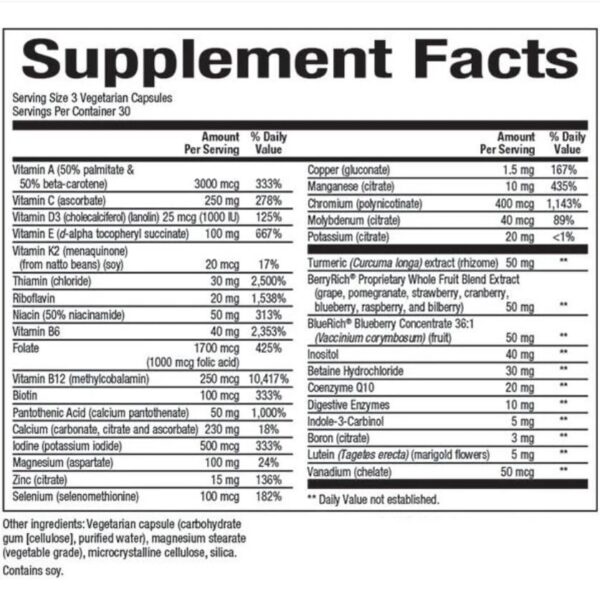 Cápsulas MultiFactors multivitamínico mujeres 50+ Natural Factors