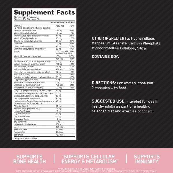 Cápsulas multivitamínicas Optimum Nutrition Opti-Women para mujeres activas