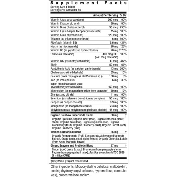 Version 1.0.0 Cápsulas multivitamínicas Rainbow Light para mujeres