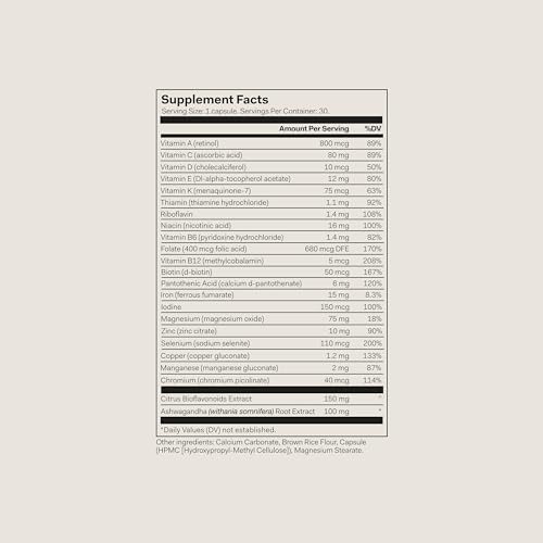 Cápsulas multivitamínicas veganas mujeres The Nue Co