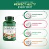 Cápsulas de multivitamínico Perfect Multi en frasco rojo