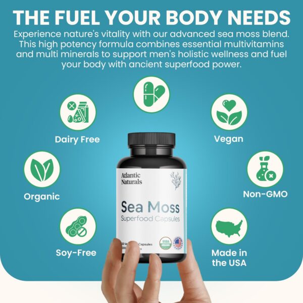 Cápsulas de musgo marino para sistema inmune y digestión Atlantic Naturals