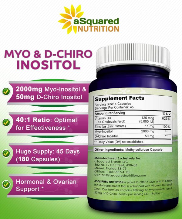 Cápsulas Myo y D-Chiro Inositol aSquared Nutrition