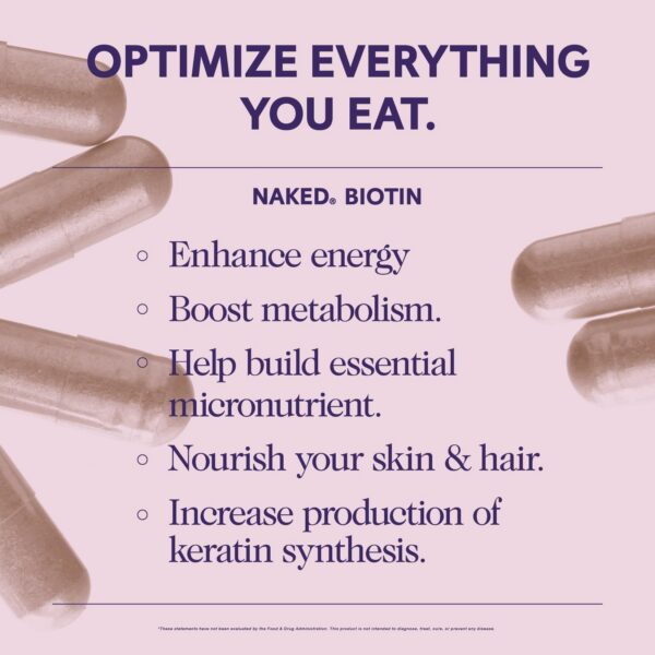 Cápsulas NAKED biotina para energía y queratina fuerte